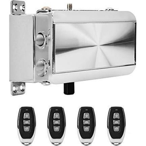 Cerradura eléctrica para puerta, cerradura inteligente con control remoto, cerradura mecánica antirrobo, cerradura de seguridad antirrobo robusta con cuatro controles remotos, cerradura de seguridad p