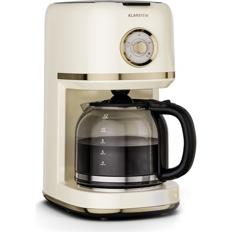 Klarstein Victoria Filterkaffeemaschine – Kaffeemaschine mit Retro-Design, 1,5 L für bis zu 12 Tassen, Warmhaltefunktion, Anti-Tropf-System, automatische Abschaltung