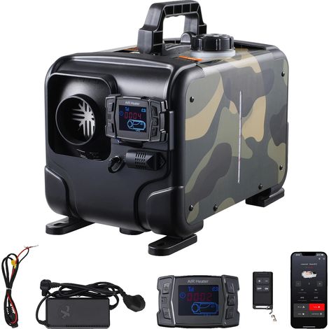Calentador de aire diésel, sistema de alarma de CO, control mediante aplicación Bluetooth, 8 kW (1/2)