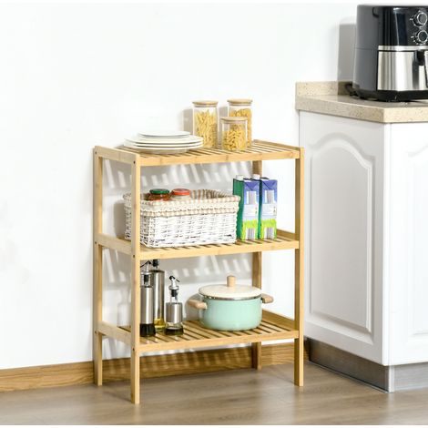 3-stufiges Bambus-Regal 62 x 33 x 80 cm, natur HAVRYA (1/5)