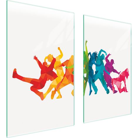 Plaque de protection en verre pour poêle 75x52 blanche (1/5)