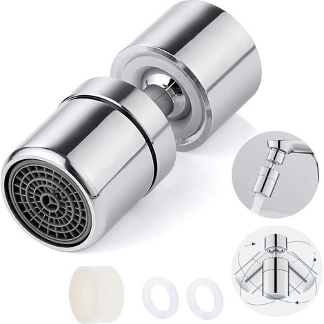 Rubinetto aeratore girevole a 360°, M22/M24, prolunga per rubinetto a risparmio idrico, beccuccio con filtro, spruzzatore multifunzionale regolabile per cucina (1/4)