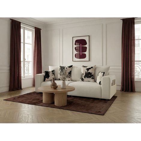 BOBOCHIC - Canapé droit convertible SIDONIE avec coussins à motif vache