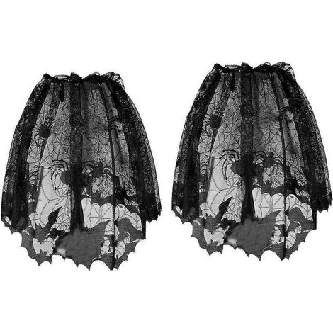 Lot de 2 abat-jour en dentelle pour lampe de table, décoration idéale pour Halloween ou une fête. (1/2)