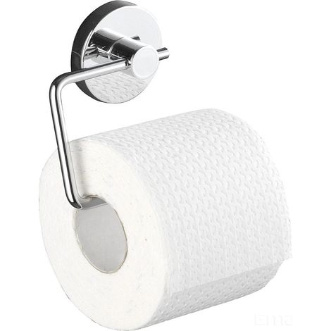 Wenko – Dérouleur papier toilette chromé – Fixation Vacuum sans perçage – Acier poli résistant aux égratignures – Dimensions 16x17.5cm