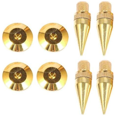 4pcs M6 36mm Or Plaqué Cuivre Isolation Spike Base Pad Pour Haut-Parleur Amplificateur (1/5)