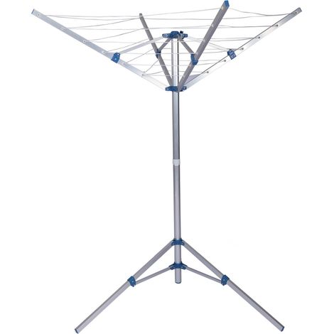 Wiltec Stendibiancheria a ombrello mobile 16 m di fili 4 Bracci Stendino in alluminio alto 155 cm (1/5)
