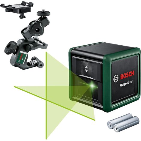 Láser de líneas cruzadas de Bosch Quigo Green generación II con abrazadera universal MM 2