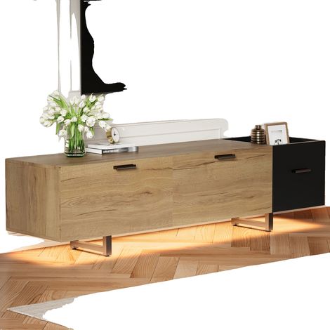 Meuble TV, Design Moderne, Entretien Facile, Beige (1/2)