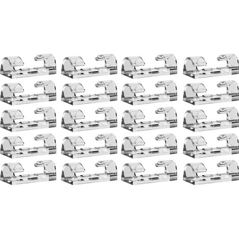 Lot de 20 clips de câble auto-adhésifs pour un rangement optimal des câbles, à fixer aux murs, bureaux ou sous les tables. (1/5)