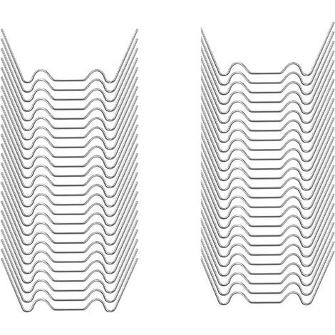 Lot de 50 pinces à verre en forme de W - Pinces pour serres - Pinces en acier inoxydable - Fixation pour panneaux de verre - 7,5 x 3,4 x 3 cm - Installation facile - Indéformable - Convient pour la fi (1/5)