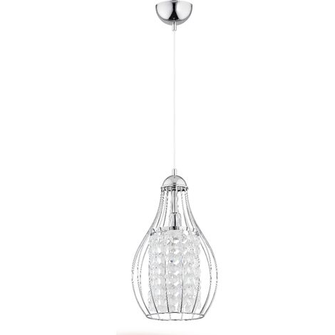 Suspension déco Alfa PIRO chrome cristal E14 10W Ø21cm (1/3)