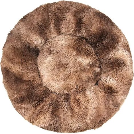 Coussin moelleux lavable pour chat et chien, tie-dye marron, 50 cm – DELKEVIC (1/4)