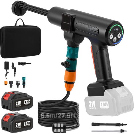 Nettoyeur haute pression sans fil, 1200PSI, buse 6-en-1, noir (1/2)