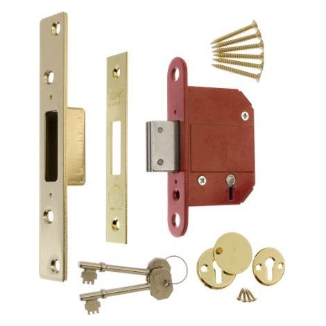 ERA Fortress Serrure a mortaiser 5 leviers Securite maximum Conforme BS 3621 Effet laiton 64 mm (Import Grande Bretagne)