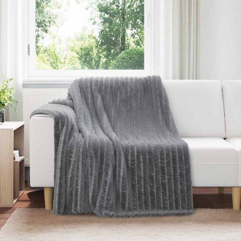 Wohndecken 6 pcs Dunkelgrau 200 x 150 cm Fleece