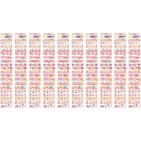 Lot de 10 rouleaux de ruban adhésif PET à motifs de bandes décoratives, autocollants mignons de dessins animés pour calendrier, type 14 (1/5)