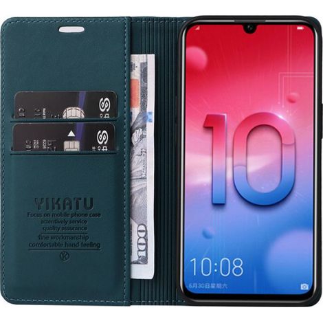 Coque Huawei P Smart 2019 - Etui Portefeuille en Cuir PU - Fermeture Magnétique - Protection Antichoc - Bleu - 1 Pièce (1/4)