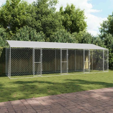 Jaula para perro Plateado 800 x 200 x 256 cm Acero Galvanizado