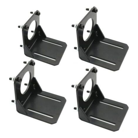 BUNTHAUS Nema 23 Lot de 4 supports de moteur pas à pas plats de 57 l avec vis en aluminium/acier, NEMA 23 (4 pièces)