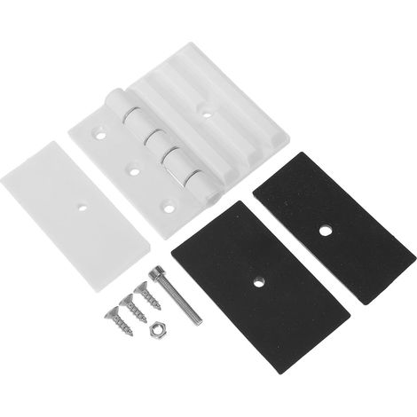 Charnière de porte de sauna en plastique blanc avec joint et vis noirs, résistante aux hautes températures, de remplacement pour porte vitrée de hammam, étanche et silencieuse. (1/5)