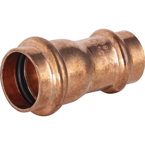 Manguito Doble Hembra Reducido de Cobre a Prensar QUICK PLOMBERIE - Hembra Ø22 - Ø18 (1/4)