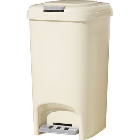 Trash Can with Lid Plastic Pedal Step Garbage Container Bin for Bathroom Office Bedroom Kitchen (1/4)