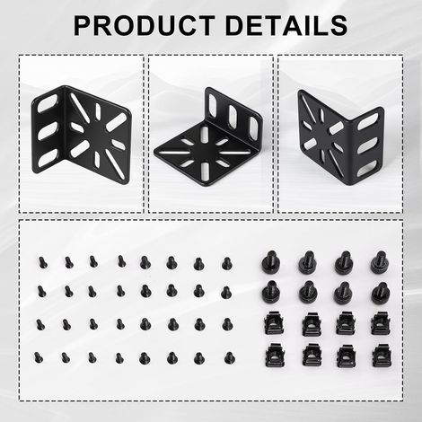 LALAGO Kit de Montage, 19 Pouces réglable Switch Rack Ears, Oreilles de Rack Universelles Réglables Compatible pour Buffalo Tech, Cisco, NETGEAR,Dell, D-Link, Linksys et TRENDnet (C) (1/4)