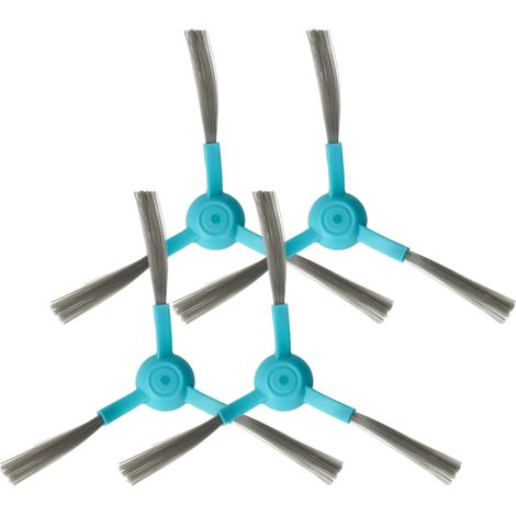 vhbw 4x spazzola laterale compatibile con Proscenic M6 Pro robot aspirapolvere - Set spazzole, azzurro / nero
