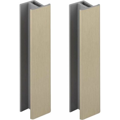 2x Jonction de plinthe 120mm finition acier inoxydable poli Inox Cuisine Raccord Connecteur Pied de meuble Profil PVC Plastique (1/3)