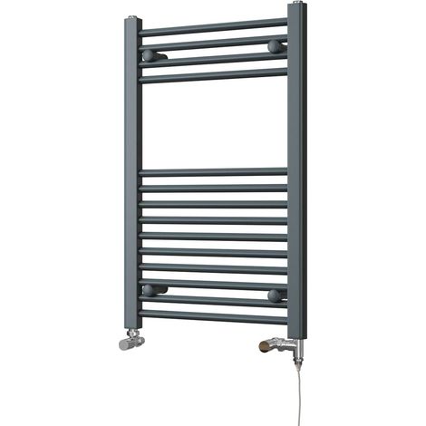 Zennor - Anthracite Dual Fuel Towel Rail H800mm x W500mm Standard - Straight (1/3)