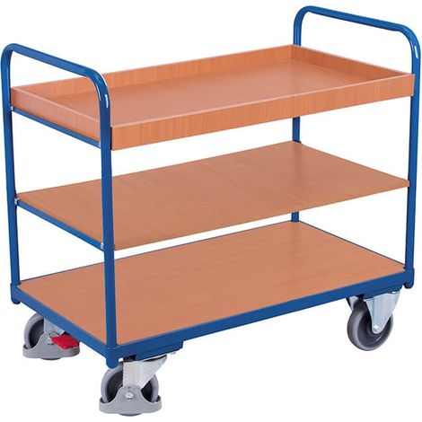 VARIOfit Etagenwagen niedrig 1.000 x 700 mm 2 Böden und 1 Tablett (1/3)
