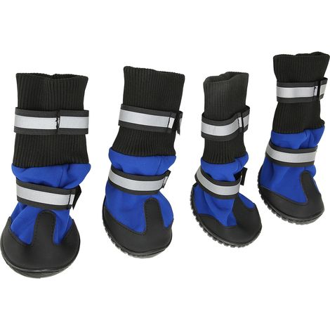Lot de 4 bottes pour chien imperméables, réfléchissantes, respirantes et résistantes à l'usure, montantes, pour l'intérieur et l'extérieur, taille M. (1/5)