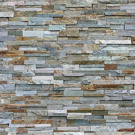 Grey Blue Slate Brick 3D Effect Wallpaper D-C-Fix Grey Bathroom Kitchen Vinyl (1/2)
