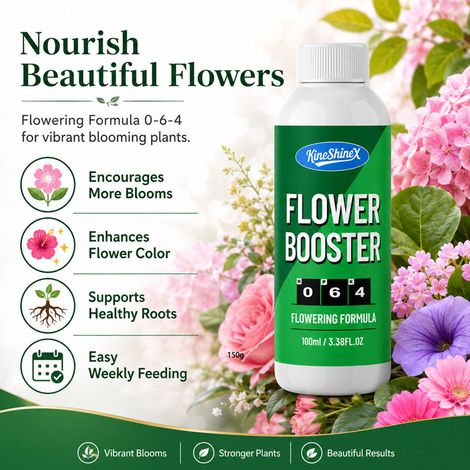 KineShineX flower nutrient solution, easily absorbed, replenishes nutrients for home garden plants. (1/4)