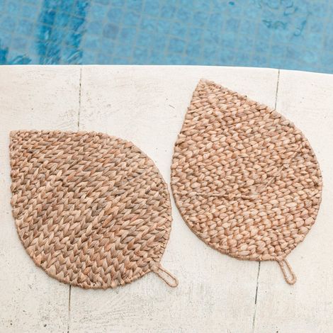 Set de Table en Forme de Feuille Boho en Jacinthe d'Eau 48 cm - Lot de 2, 4 ou 6 - PANGIVO