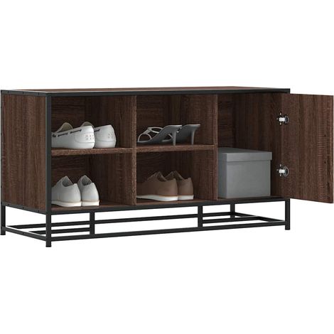 Schuhbank Braun Eichen-Optik 100x40x53,5cm Holzwerkstoff Metall