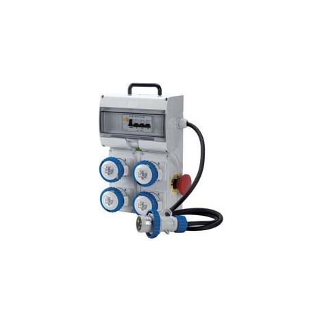 QUADRO KEY BOX ASC CON PULSANTE DI EMERGENZA 4 PRESE INDUSTRIALI IP67- - grigio 74120 - 1 pezzi FANTON
