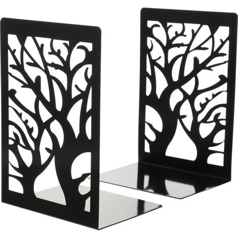 Serre-livres antidérapants en fer en forme d'arbre, organisateurs de livres, support de livres, serre-livres décoratifs mignons pour l'étude, la chambre d'enfant, la salle de classe et le bureau, 1 pa (1/5)