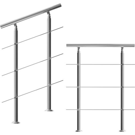 Stainless steel banister adjustable 26ft 3 crosspieces (1/2)