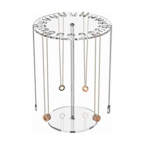 Porte Collier Presentoir Bijoux, Acrylique Porte Bracelet Arrondi Support Bracelet, Rangement Collier Présentoir Bracelet, Arbre a Bijoux pour Colliers, Bracelets (1/5)