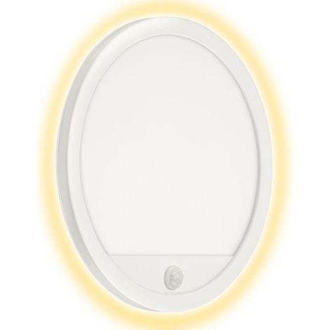 LED Außenwandleuchte Bewegungsmelder 15W weiß Kunststoff Ø 28 cm Telefunken (1/5)