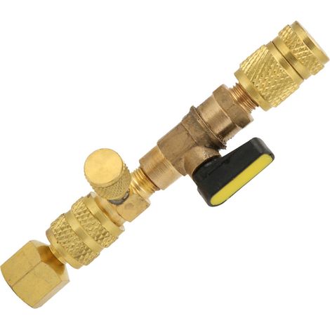 Extracteur de noyau de valve en laiton pour climatisation système froid R12 R22 R410A outil démontage rapide SAE 1/4 avec 1 valve et 1 raccord (1/5)