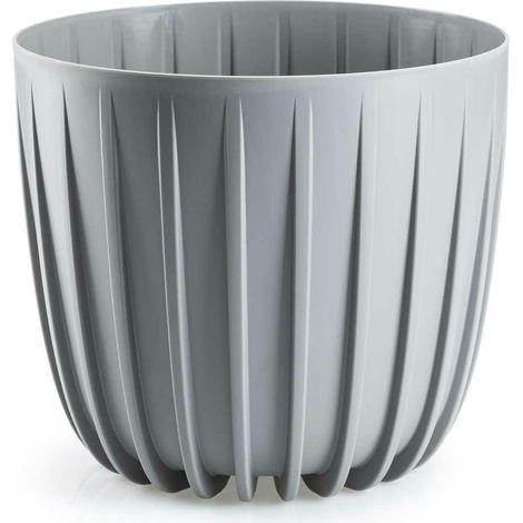Maceta despojada, baja, gris, 24xh21 cm (1/5)