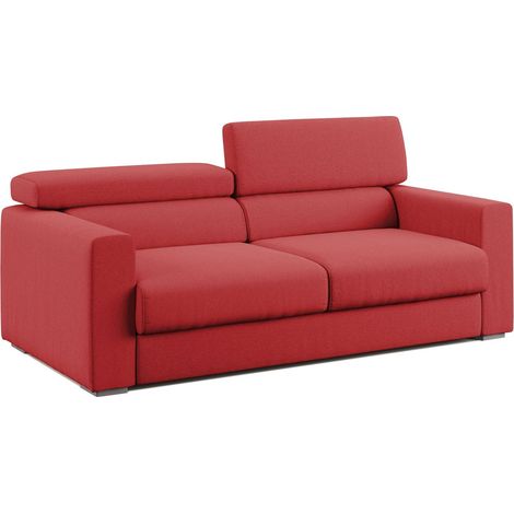 Dylan Divano con pouf estraibile 188 cm rosso