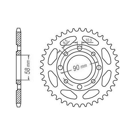 Couronne Acier TT Honda - 428 - 43 Dents - Similaire JTR269