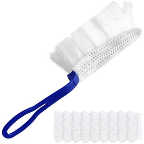 Plumeau à main en Microfibre avec 10x recharges de plumeau, petit nettoyeur de poussière pour stores, clavier de PC, bureau, commode, tableau de bord de voiture