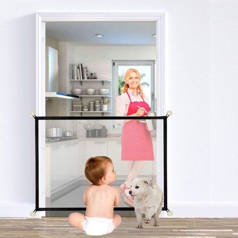 Barrière pour Chiens，Barrière de Sécurité Filet Chien Portables, Pliables Barriere pour Escalier la Sécurité de Votre Animal Domestique avec Ongles