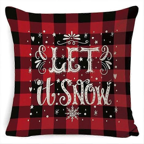 Kissenbezug aus Leinen mit Weihnachtsmotiv, dekorativer Kissenbezug für Sofa, Kissenbezug-Set für Zuhause (1/5)