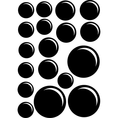 Sticker Mural - Kit 19 Bulles - 7x10 cm - Noir (1/2)